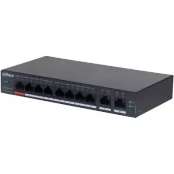 Dahua Technology DH-CS4010-8ET-110 tinklo komutatorius Valdomas L2 Fast Ethernet (10/100) Power over Ethernet (PoE) Juodas