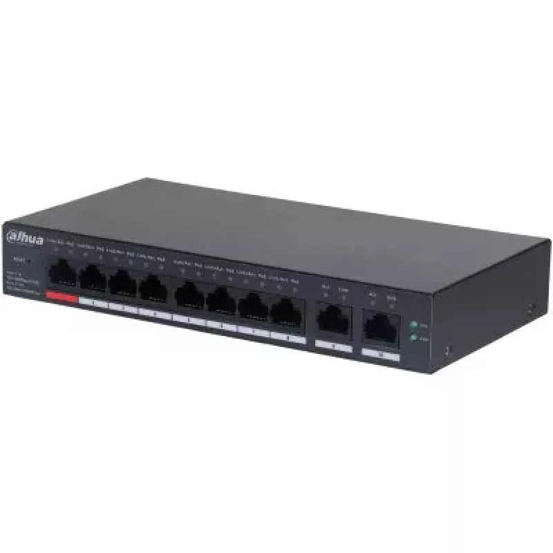 Dahua Technology DH-CS4010-8ET-110 tinklo komutatorius Valdomas L2 Fast Ethernet (10/100) Power over Ethernet (PoE) Juodas