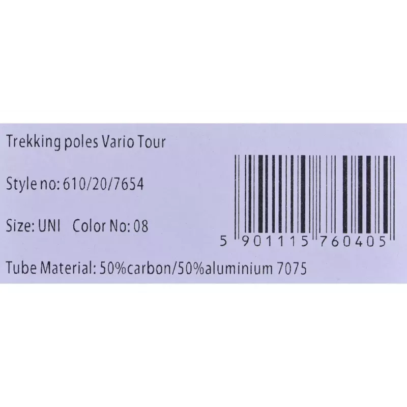 Trekking lazdelės Viking Vario Tour — reguliuojamas ilgis 135 cm, 16 mm, EVA rankenos, 486 g (pora)