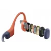 Kaulinio laidumo ausinės Shokz OpenSwim Pro — binaurinės, IP68 atsparios vandeniui, Bluetooth 5.2, iki 9 val. veikimo, ausų kabliukai, raudonos
