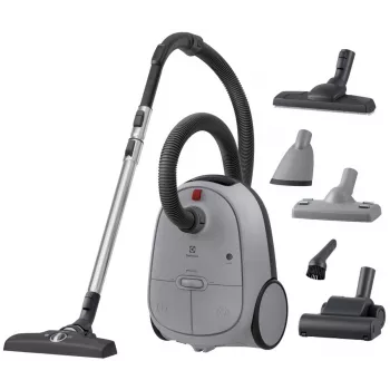 Cikloninis dulkių siurblys Electrolux EB61A5UG — 3,5 L dulkių maišas, 750 W, 12 m spindulys, turbo šepetys, nerūdijančio plieno teleskopinis vamzdis