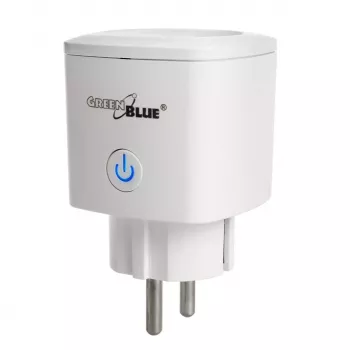 Nuotoliniu būdu valdomas Wi‑Fi lizdas „GreenBlue GB720F“, F tipo kištukas, maks. apkrova 2x16A (3680W), baltas