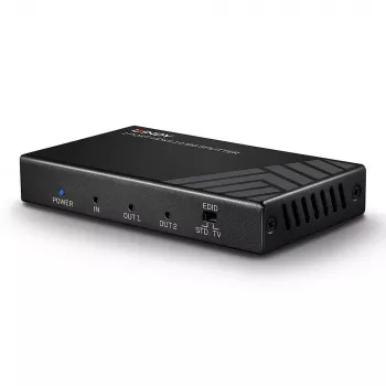 Lindy 2 Port HDMI 2.0 18G Splitter, HDMI, 2x HDMI, 3840 x 2160 pikselių, juoda, metalinė, CE, FCC, RoHS, REACH, California Proposition 65