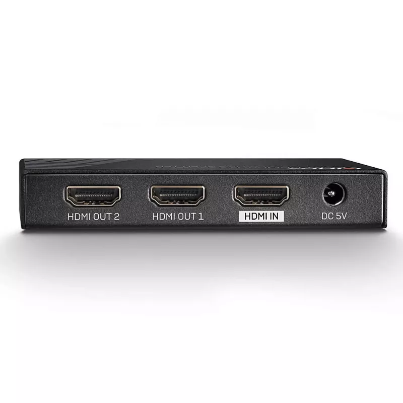 Lindy 2 Port HDMI 2.0 18G Splitter, HDMI, 2x HDMI, 3840 x 2160 pikselių, juoda, metalinė, CE, FCC, RoHS, REACH, California Proposition 65