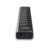 Lindy 10 prievadų USB 3.0 šakotuvas su įjungimo/išjungimo jungikliais
