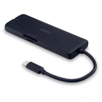Lindy DST-Mini USB-C nešiojamojo kompiuterio mini dokinė stotelė su 4K palaikymu ir 100 W pralaidžiu įkrovimu