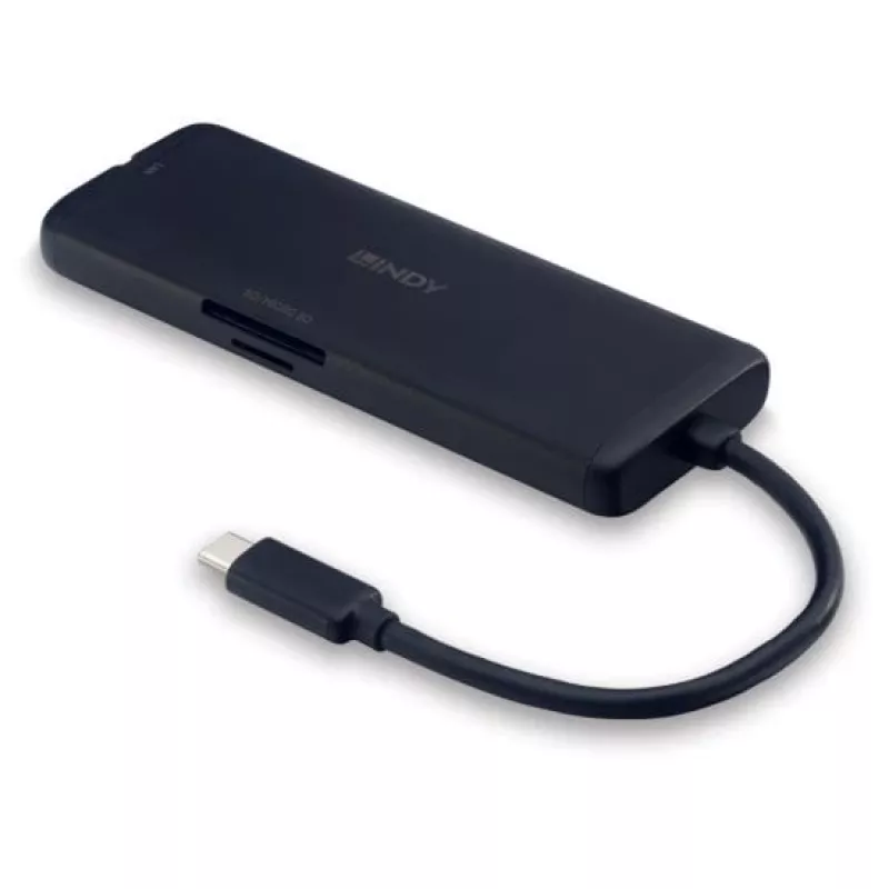 Lindy DST-Mini USB-C nešiojamojo kompiuterio mini dokinė stotelė su 4K palaikymu ir 100 W pralaidžiu įkrovimu