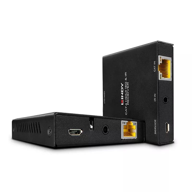 Lindy 50m Cat.6 HDMI 4K60 ir IR ilgintuvas su PoC ir Loop Out