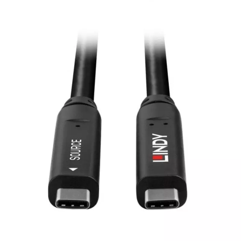 Lindy 10m USB 3.2 Gen 1 ir DP 1.4 Type C hibridinis kabelis, 10 m, USB C, USB C, USB 3.2 Gen 1 (3.1 Gen 1), juoda