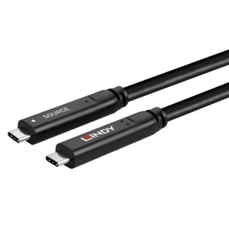 Lindy 10m USB 3.2 Gen 1 ir DP 1.4 Type C hibridinis kabelis, 10 m, USB C, USB C, USB 3.2 Gen 1 (3.1 Gen 1), juoda