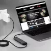 Lindy DST-Micro 140, USB-C nešiojamojo kompiuterio mikro prijungimo stotelė su 4K palaikymu ir 1,4 m 60 W įkrovimo kabeliu