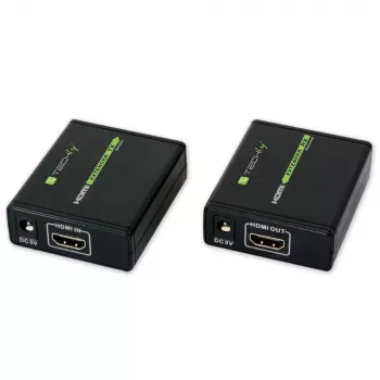 AV siųstuvas ir imtuvas TECHLY IDATA EXT-E70 — HDMI ilgintuvas per Cat6/6a/7 kabelį, Full HD 1920x1080, 60 m, 10,2 Gbit/s, HDCP, juodas