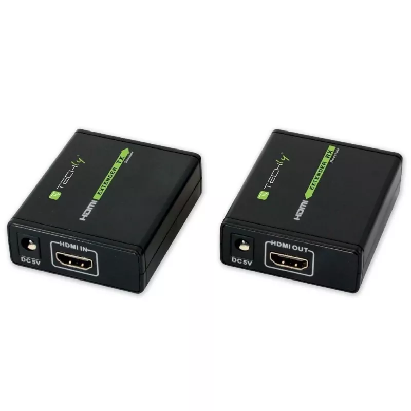 AV siųstuvas ir imtuvas TECHLY IDATA EXT-E70 — HDMI ilgintuvas per Cat6/6a/7 kabelį, Full HD 1920x1080, 60 m, 10,2 Gbit/s, HDCP, juodas