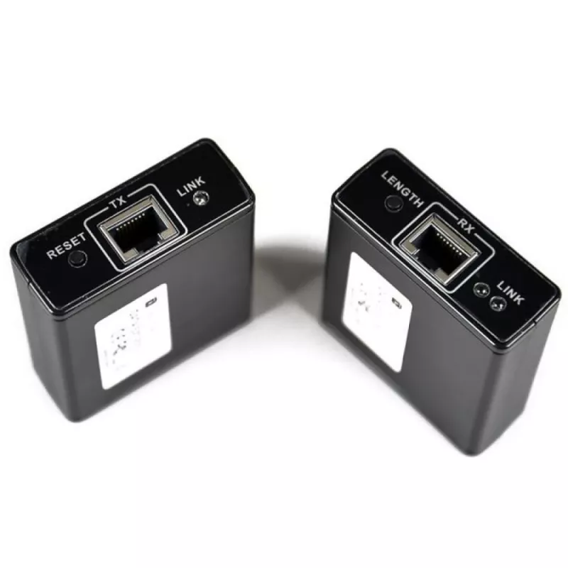 AV siųstuvas ir imtuvas TECHLY IDATA EXT-E70 — HDMI ilgintuvas per Cat6/6a/7 kabelį, Full HD 1920x1080, 60 m, 10,2 Gbit/s, HDCP, juodas