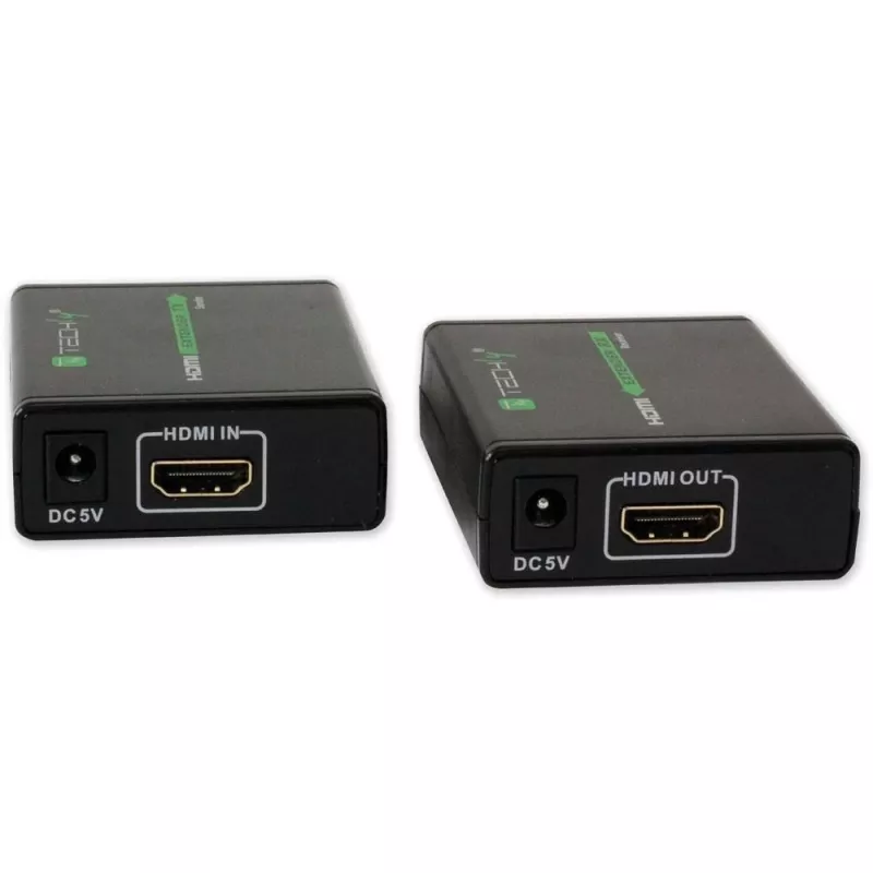 AV siųstuvas ir imtuvas TECHLY IDATA EXT-E70 — HDMI ilgintuvas per Cat6/6a/7 kabelį, Full HD 1920x1080, 60 m, 10,2 Gbit/s, HDCP, juodas