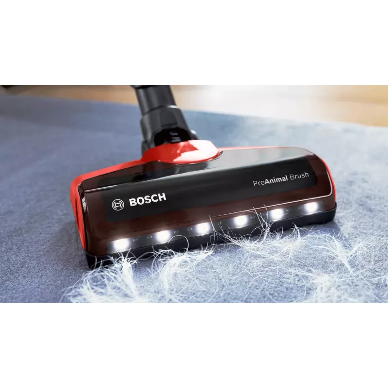 Bosch BBS711ANM belaidis dulkių siurblys / elektrinė šluota Baterija Sausas Be maišelio 0,3 l Juoda, Raudona, Nerūdijantis plienas