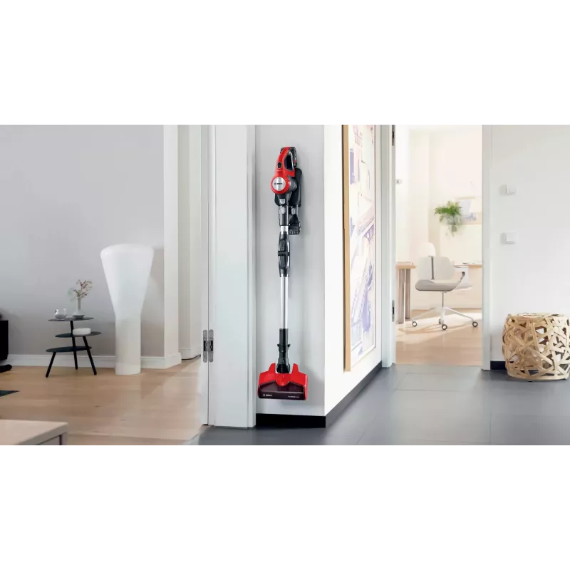 Bosch BBS711ANM belaidis dulkių siurblys / elektrinė šluota Baterija Sausas Be maišelio 0,3 l Juoda, Raudona, Nerūdijantis plienas