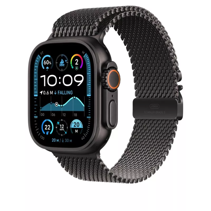 APPLE 49 mm juodas titano „Milanese Loop“ – S