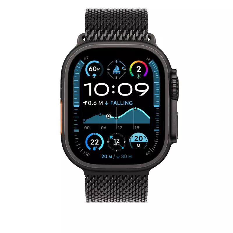 APPLE 49 mm juodas titano „Milanese Loop“ – S