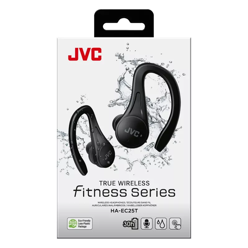 JVC Sports TWS Juoda, True Wireless Stereo (TWS), 20 - 20000 Hz, skambučiai / muzika, 6,8 g, ausinės, juoda