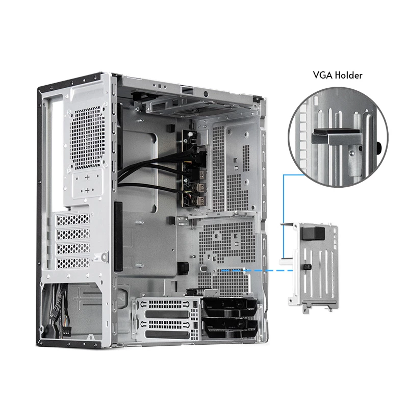 PC korpusas CHIEFTEC BS-20B-OP Midi Tower, juodas, microATX/Mini-ITX, 2x 3,5 col., maks. GPU 27 cm, 1x 5,25 col. lizdas, USB-C
