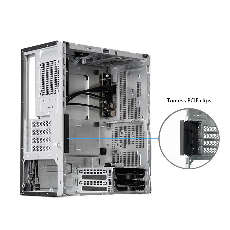PC korpusas CHIEFTEC BS-20B-OP Midi Tower, juodas, microATX/Mini-ITX, 2x 3,5 col., maks. GPU 27 cm, 1x 5,25 col. lizdas, USB-C