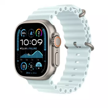 APPLE 49 mm Ice Mėlyna Ocean Band prailginimas - natūralios titano apdailos
