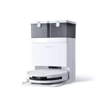 Robotas dulkių siurblys Ecovacs Deebot T50 Pro Omni — 185 min. veikimo laikas, 6400 mAh baterija, 3 L bazės dulkių talpa, D-ToF lidar navigacija, šlapias valymas, 9 mm įveikiama kliūtis