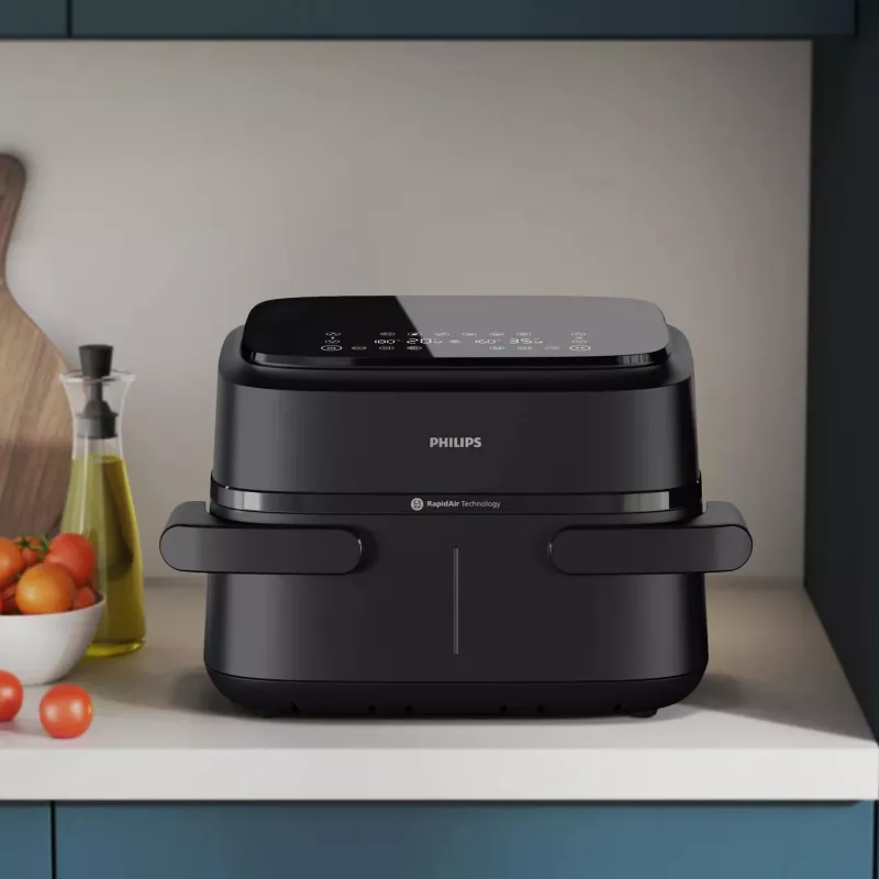 Philips 1000 serija NA150/00 gruzdintuvė Dviguba 7 L Laisvai pastatoma 2450 W Karšto oro gruzdintuvė Juoda
