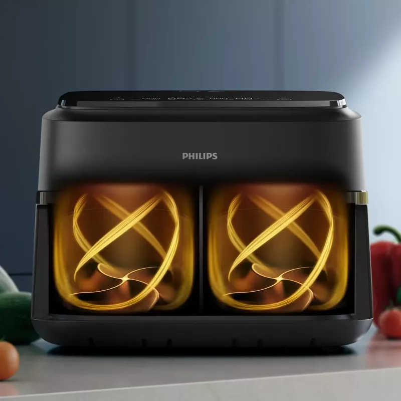 Philips 1000 serija NA150/00 gruzdintuvė Dviguba 7 L Laisvai pastatoma 2450 W Karšto oro gruzdintuvė Juoda