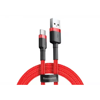 BASEUS pintas Cafule greito įkrovimo laidas - USB Type-A į Type-C 2A - 2m - raudonas (nailonas)