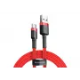 BASEUS pintas Cafule greito įkrovimo laidas - USB Type-A į Type-C 2A - 2m - raudonas (nailonas)