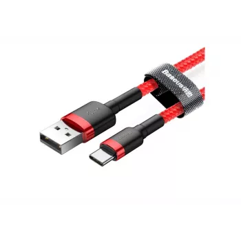 BASEUS pintas Cafule greito įkrovimo laidas - USB Type-A į Type-C 2A - 2m - raudonas (nailonas)