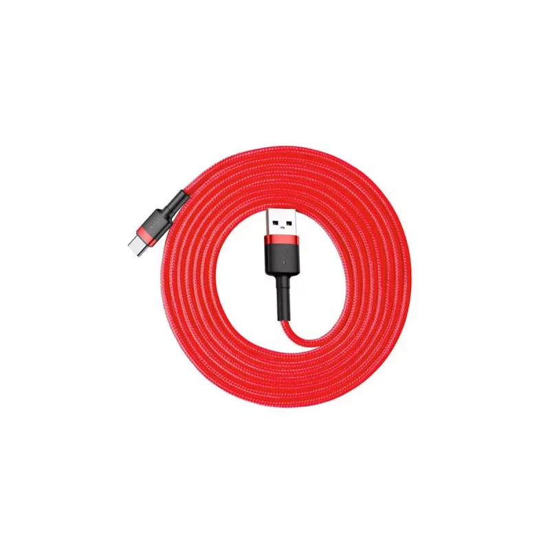 BASEUS pintas Cafule greito įkrovimo laidas - USB Type-A į Type-C 2A - 2m - raudonas (nailonas)