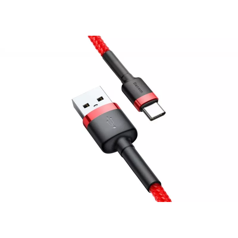 BASEUS pintas Cafule greito įkrovimo laidas - USB Type-A į Type-C 2A - 2m - raudonas (nailonas)