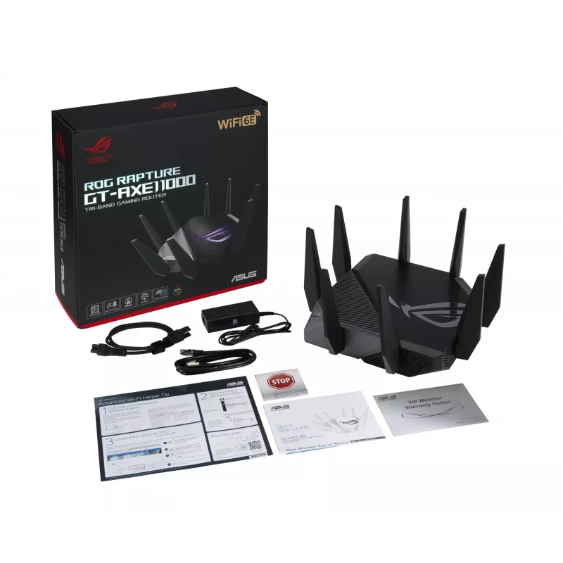 ASUS GT-AXE11000 belaidis maršrutizatorius Gigabit Ethernet Triju juostų (2,4 GHz / 5 GHz / 6 GHz) Juoda