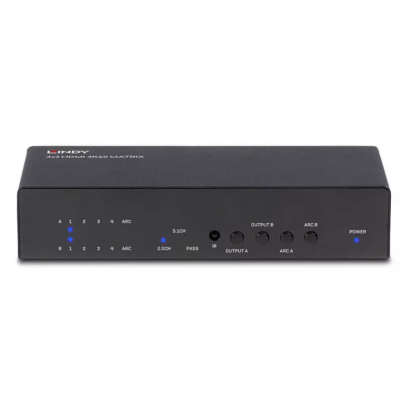 AV matricos perjungiklis Lindy 4x2 HDMI 4K60 Matrix