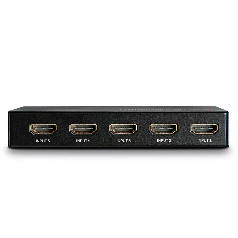 Lindy 5 prievadų HDMI 18G jungiklis, HDMI, metalas, juodas, 18 Gbit/s, RF, 4K Ultra HD