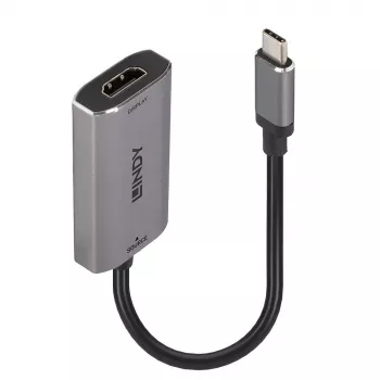 Lindy USB Type C į HDMI 8K60 keitiklis, 0,11 m, USB Type-C, HDMI, vyriška, moteriška, tiesus