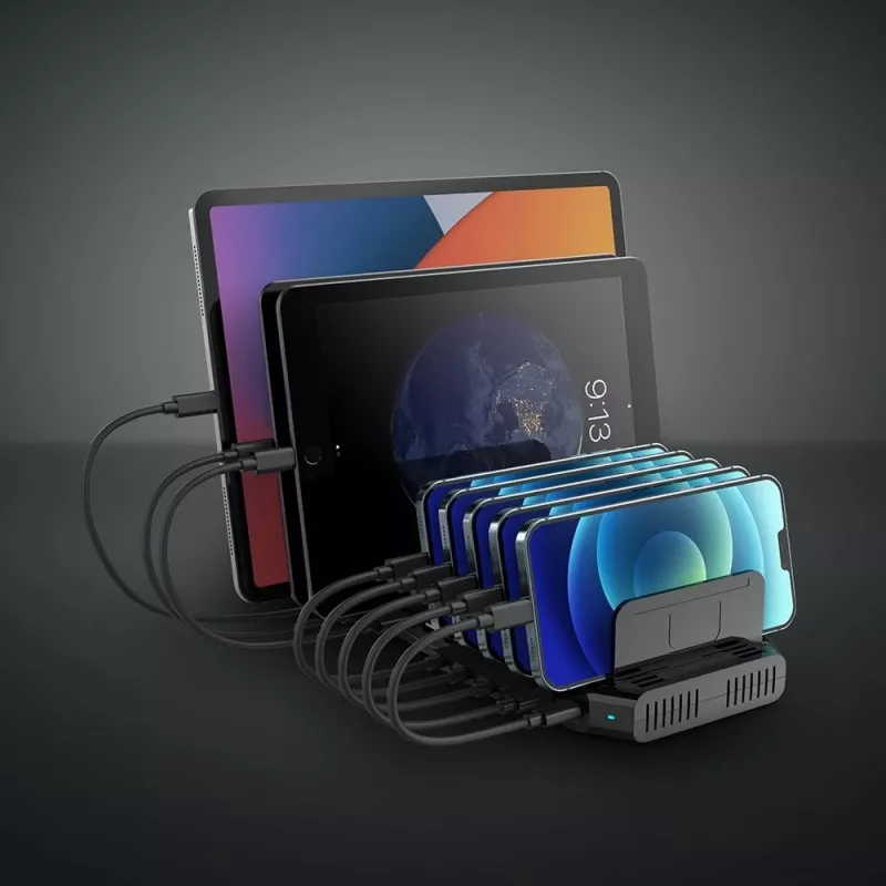 „Lindy“ 120 W USB įkrovimo stotelė su 10 prievadų