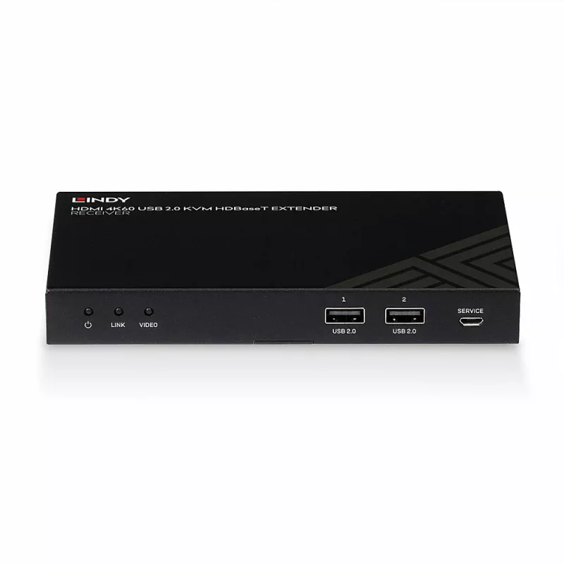 Lindy 150 m Cat.6 HDMI 4K60, IR, RS-232 ir garso HDBaseT KVM plėtiklio imtuvas