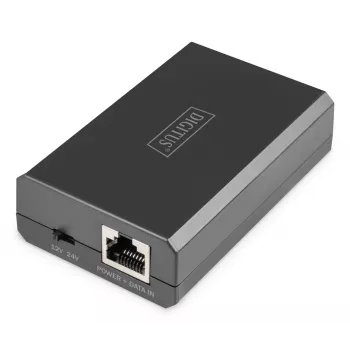 DIGITUS Gigabit Ethernet PoE skirstytuvas 802.3af/at/bt Išvestis: 12V/4.25A 24V/2.125A 51W