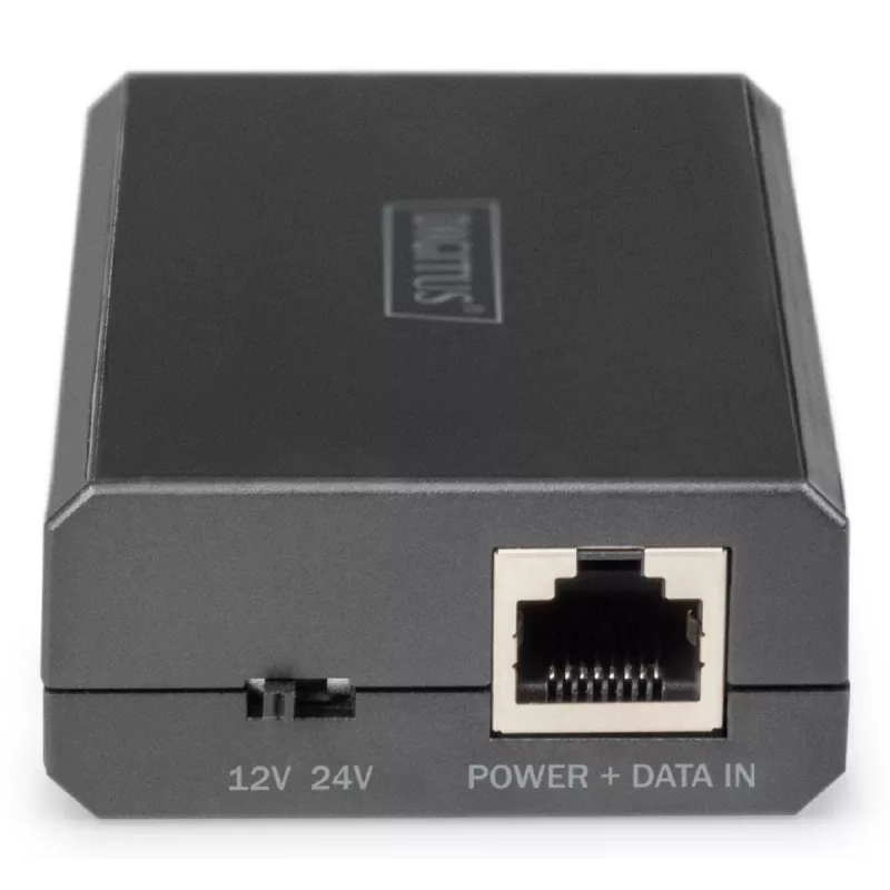 DIGITUS Gigabit Ethernet PoE skirstytuvas 802.3af/at/bt Išvestis: 12V/4.25A 24V/2.125A 51W