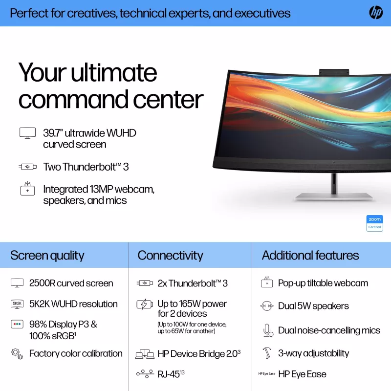 HP Series 7 Pro 39,7 col. 5K2K konferencinis monitorius-740pm