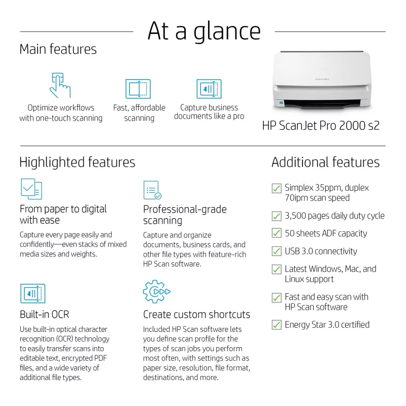 HP Scanjet Pro 2000 s2 lapinis skaitytuvas