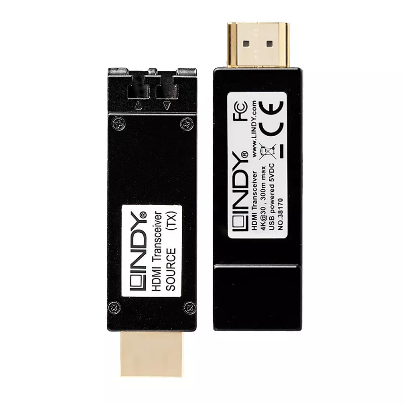 AV siųstuvas ir imtuvas Lindy 300m Fibre Optic HDMI 4K30 Extender