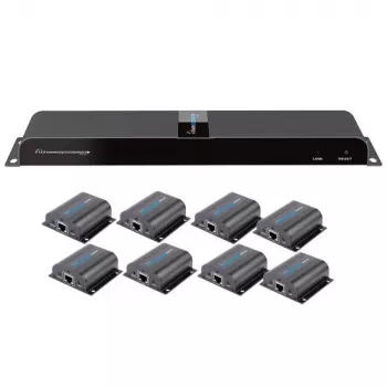 Techly HDMI 1x8 plėstuvas-skirstytuvas per CAT6/6a/7 50m su IR grįžtamuoju kanalu IDATA EX-HL81TY