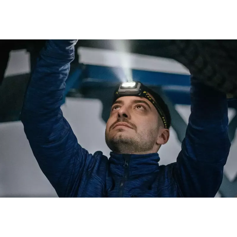Ant galvos nešiojamas žibintuvėlis Ledlenser HF4R Work juodas IP68 LED 20 lm