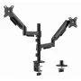 Monitoriaus stalinis laikiklis Gembird MA-DA2P-02 2 ekranams, iki 81,3 cm (32 col.), VESA 75x75–100x100, maks. svoris 9 kg vienam, spaustukas / kiauryminis, juodas