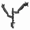 Monitoriaus stalinis laikiklis Gembird MA-DA2P-02 2 ekranams, iki 81,3 cm (32 col.), VESA 75x75–100x100, maks. svoris 9 kg vienam, spaustukas / kiauryminis, juodas